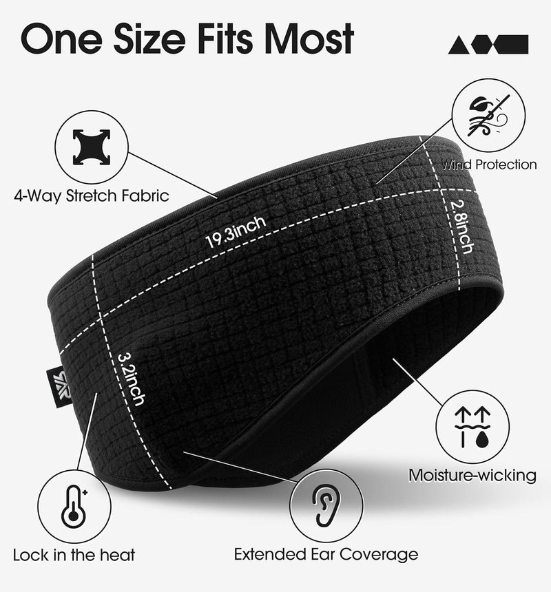 SUNMECI Lightweight Soft Fleece Headband - Breathable Ear Muffs for Men Women in Winter Running Cycling Ski Comfortable Warm for Clod Weather Sports - Image 4